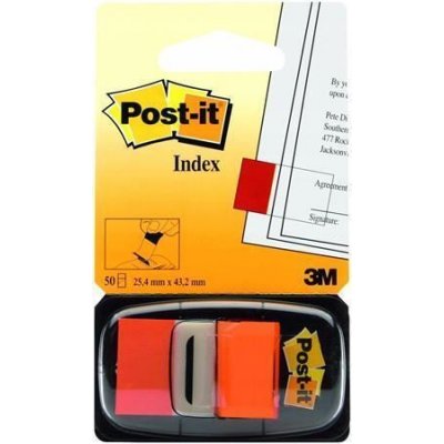 3M POSTIT Samolepicí záložky se zásobníkem, oranžová, 25 x 43 mm, 50 listů, 3M POSTIT 7000144932 ,balení 50 ks – Hledejceny.cz