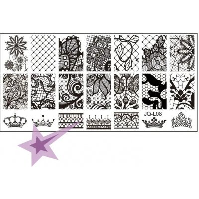 Starnails Razítkovací destička JQL-08 krajky – Zboží Dáma
