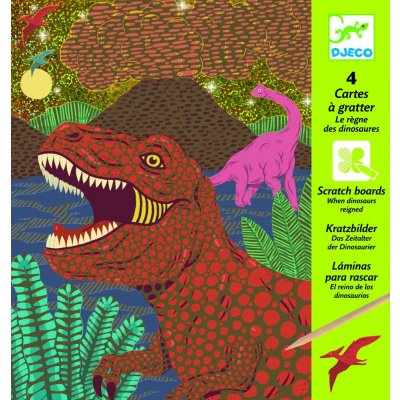 Djeco Vyškrabávací obrázky dinosauři – Zboží Mobilmania