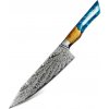 Kuchyňský nůž UG Grill Nůž Kiritsuke 20,2 33 cm Damašková ocel 67 modrá pryskyřice & dřevo