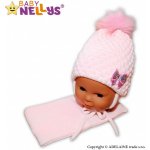 Baby Nellys Zimní čepice čepička Mašlička světle růžová – Zboží Mobilmania