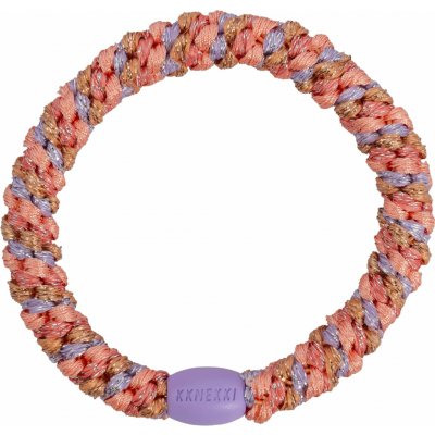KKNEKKI Gumička do vlasů Kknekki Mix Coral Dusty Lavender Glitter, růžová barva, textil – Sleviste.cz
