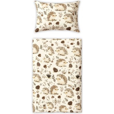 Baby Nellys Povlečení do postýlky Ježek, béžový 120 x 90 cm – Zboží Dáma