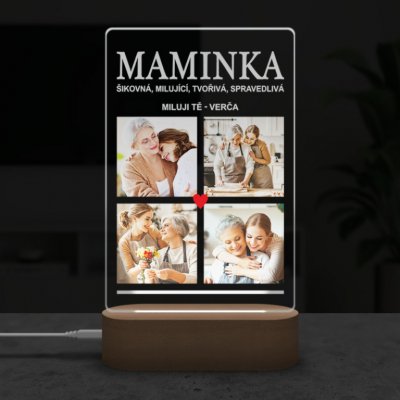 Personalizovatelná lampa s vlastním textem - MAMINKA – Zboží Mobilmania