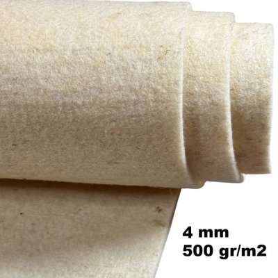 Vlněná technická plsť (filc) 4 mm barva Ecru, metráž 150 cm – Zboží Dáma