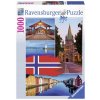 Puzzle Ravensburger Trondheim koláž Norsko 1000 dílků