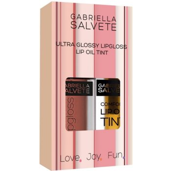 Gabriella Salvete Ultra Glossy 04 lesk na rty pro objem rtů 4 ml + 02 tónovací olej na rty pro výživu a hydrataci 2,7 ml dárková sada