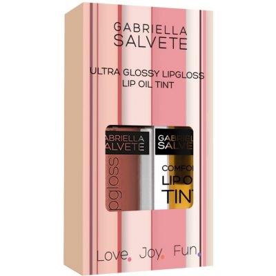 Gabriella Salvete Ultra Glossy 04 lesk na rty pro objem rtů 4 ml + 02 tónovací olej na rty pro výživu a hydrataci 2,7 ml dárková sada – Zboží Mobilmania