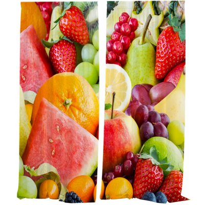 IMPAR Závěsy Ovoce (Rozměr : 140x250, Materiál: Interlock) – Hledejceny.cz