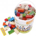 Eco Toys Dřevěné kostky v kyblíku 100 ks – Zboží Mobilmania