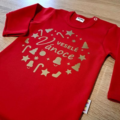 Boodyy Limitovaná zlatá edice tričko Veselé Vánoce – Zboží Dáma