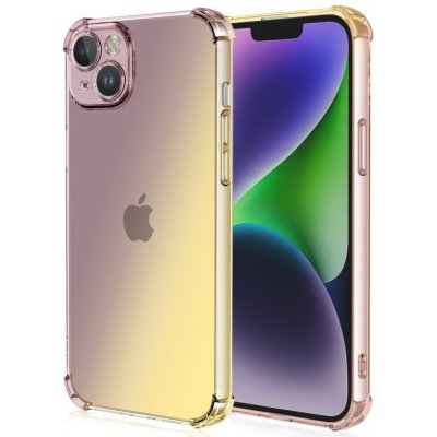 TopQ iPhone 13 Shock duhový purpurovo-žlutý