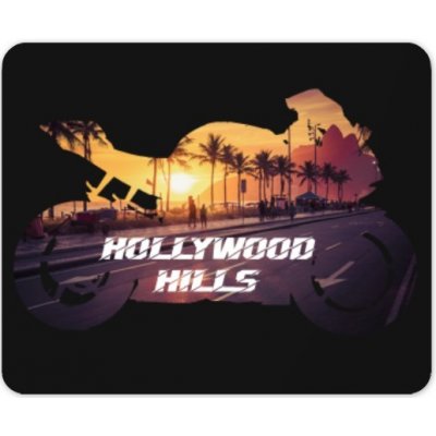 Podložka pod myš s potiskem Podložka na myš Hollywood hills Černá jednotná – Zboží Mobilmania