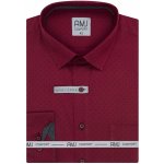 AMJ pánská bavlněná košile dlouhý rukáv slim fit vzorovaná VDSBR1338 vínová