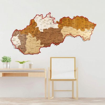 Via Slovakia - dřevěná mapa trasy 100 x 50 cm (kraje) – Hledejceny.cz