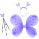 Rappa Motýlí křídla fialová s čelenkou a hůlkou