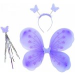 Rappa Motýlí křídla fialová s čelenkou a hůlkou – Zbozi.Blesk.cz