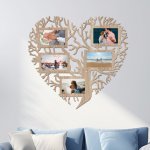 dřevo života Dřevěný fotorámeček Srdcový strom Zvolte barvu dekoru: Dub Sonoma, Velikost fotorámečku: 60x60, Velikost fotografie: 10x15 – Zboží Mobilmania