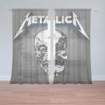 Sablio Záclony METALLICA Lebka Šedá: 2ks 150x250cm – Hledejceny.cz