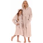 Župan Athena 3116 dlouhý župan s kapucí 8151 lískový oříšek světlý – Zboží Dáma