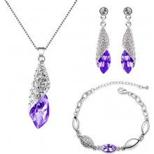 Sisi Jewelry souprava náhrdelníku náušnic a náramku Elegance Ametyst SET2026-AHSET4156(5) Fialová