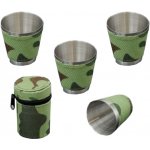 Pronett Nerezové panáky v koženkovém pouzdře 4 x 80 ml – Zboží Dáma