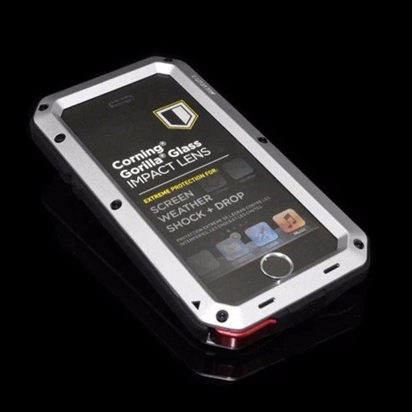 Pouzdro a kryt na mobilní telefon Pouzdro SES EXTRÉMNĚ odolné hliníkovo-silikonové Apple iPhone 5/5S/SE - stříbrné