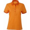 Dámská Trička James & Nicholson dámská slim-fit polokošile s kontrastními lemy oranžová melír tmavá oranžová