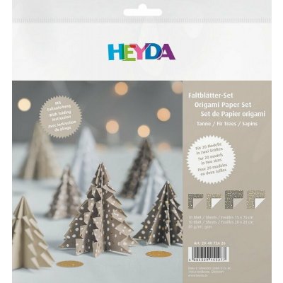 Heyda Papíry na origami 15 x 15 cm a 20 x 20 cm 20 ks šedá se zlatými tečkami – Hledejceny.cz