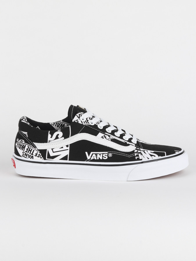 vans old skool logo mix black & white shoes