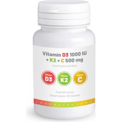 OKG Vitamín D3 1000 IU + K2 + C 500 mg 60 tablet