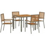 Omaxi 455567 Zahradní jídelní souprava 5 pcs Šedá 90 x 90 x 75 cm polyratan – Hledejceny.cz