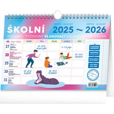 Školní plánovací s háčkem 2026 30 × 21 cm – Sleviste.cz