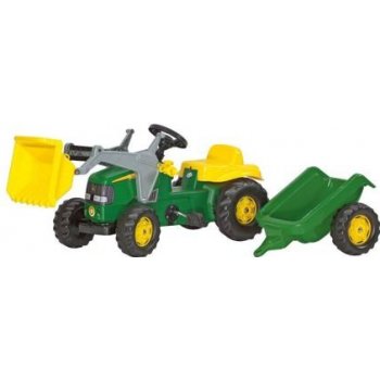 Rolly Toys Šlapací traktor John Deere s nakladačem a přívěsem