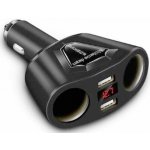 Rozdvojka autozásuvky 2x 12/24V + 2x USB-A zás. + voltmetr D257A – Zboží Živě