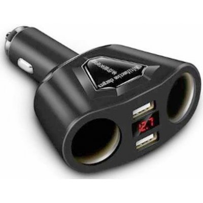 Rozdvojka autozásuvky 2x 12/24V + 2x USB-A zás. + voltmetr D257A – Zboží Živě