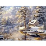 NORIMPEX Diamantové malování Zimní chata 30x40 cm – Zbozi.Blesk.cz