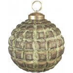 Clayre & Eef Zeleno-hnědá skleněná ozdoba koule Ø10*10 cm – Hledejceny.cz
