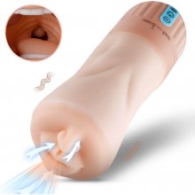 Lonely cordless suction vibrating mouth masturbator natural