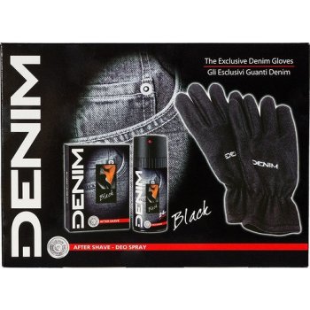 Denim Black voda po holení 100 ml + deospray 150 ml + zimní rukavice dárková sada