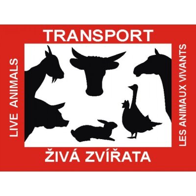 Tabulka pro přepravu zvířat | Samolepka, 40x30 cm – Zboží Mobilmania