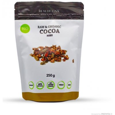 Health Link Bio Kakaové boby Raw drcené 250 g – Zboží Mobilmania