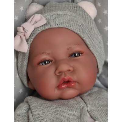 Antonio Juan Realistické miminko holčička v šedém oblečku – Zboží Mobilmania