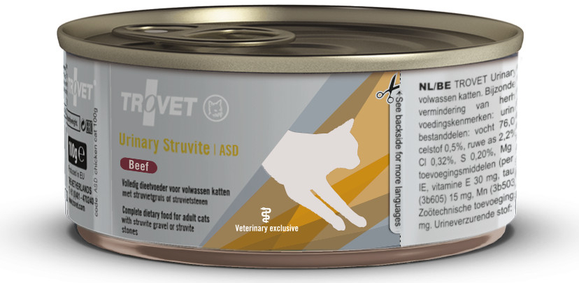 TROVET Urinary Struvite ASD kočka beef 100 g