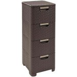 Curver Regál Style 4x14L se šuplíky tmavě hnědý – Sleviste.cz