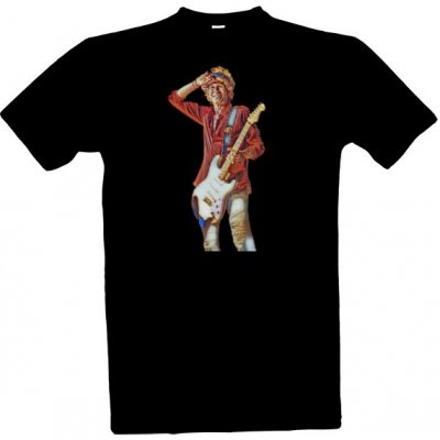 Tričko s potiskem Keith Richards pánské Černá – Zboží Mobilmania