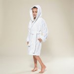 Kirpoglou Řecko Dětský župan frote Bílý s kapucí 400 g – Zbozi.Blesk.cz