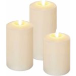 Emos lED dekorace vosková svíčka s plamínkem různé velikosti 3x AAA vintage 3 ks časovač DCCV15 1550001022 – Hledejceny.cz