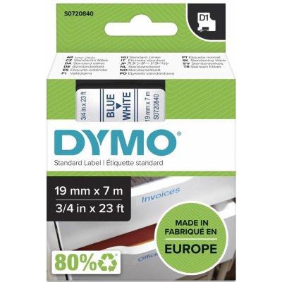 DYMO páska D1 19mm x 7m, modrá na bílé, 45804, S0720840 – Zboží Mobilmania