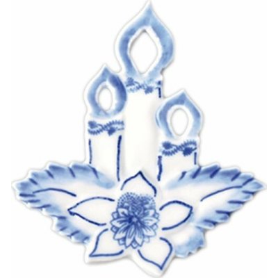 Český porcelán Vánoční ozdoba svíčky- cibulový porcelán 10241 – Sleviste.cz